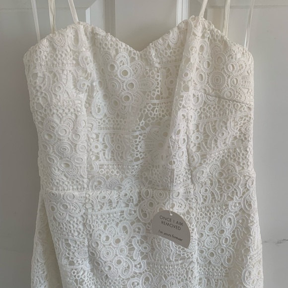 NWT Mesina white lace dress women’s Size Large/ 8 - Picture 3 of 10